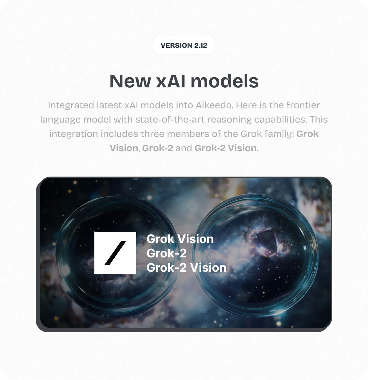 xAI models: Grok Vision, Grok-2 and Grok-2 Vision @heyaikeedo #aikeedo