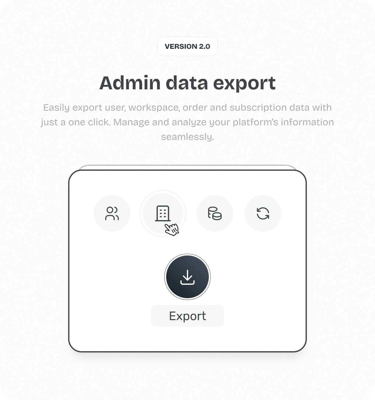 Admin data export @heyaikeedo #aikeedo