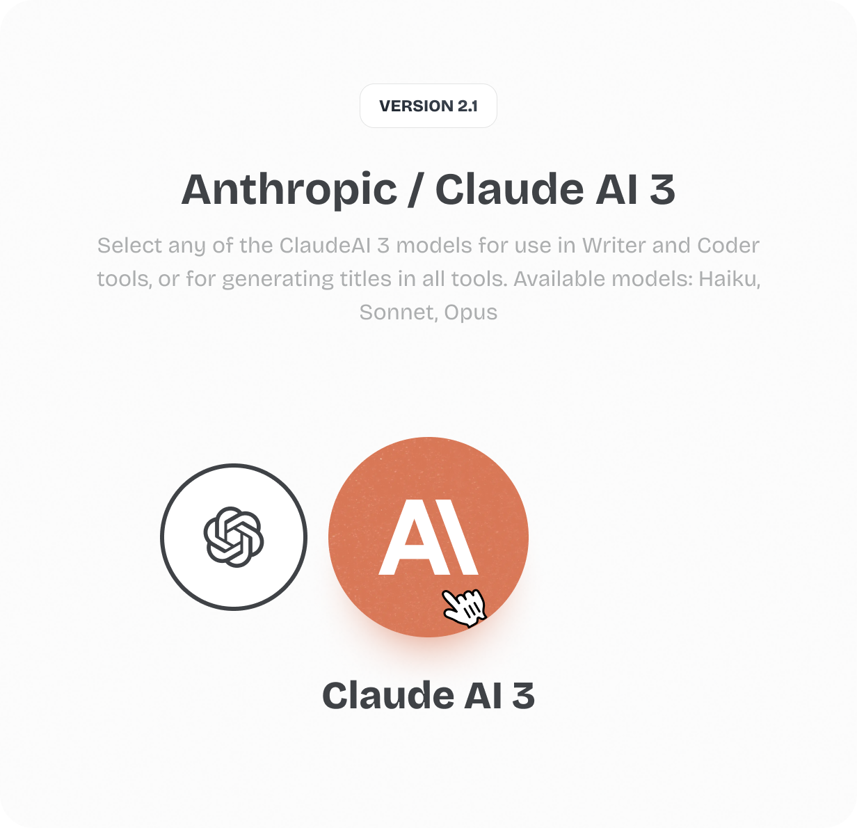 Antrophic Claude models: Haiku, Sonnet, Opus @heyaikeedo #aikeedo