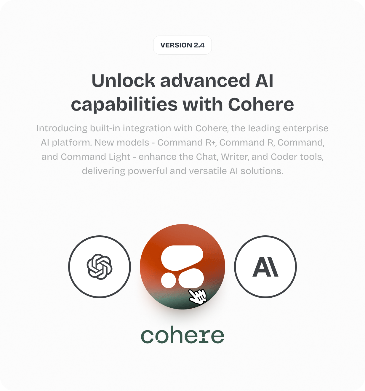Cohere integration @heyaikeedo #aikeedo