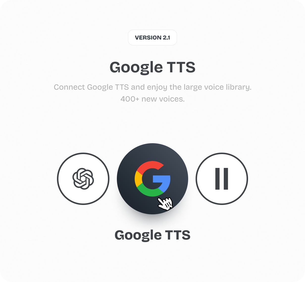 Google TTS integration @heyaikeedo #aikeedo