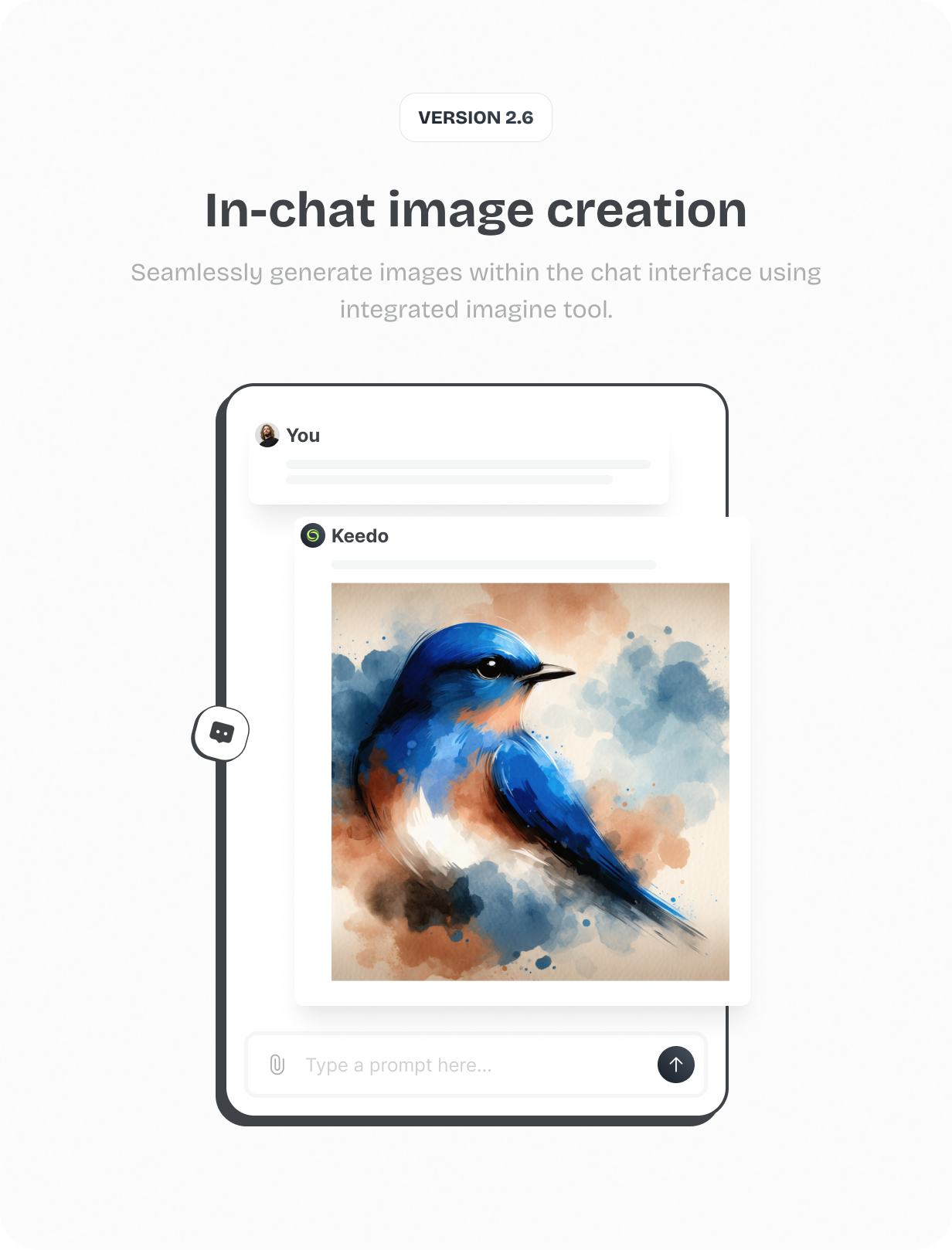 In chat image creation @heyaikeedo #aikeedo