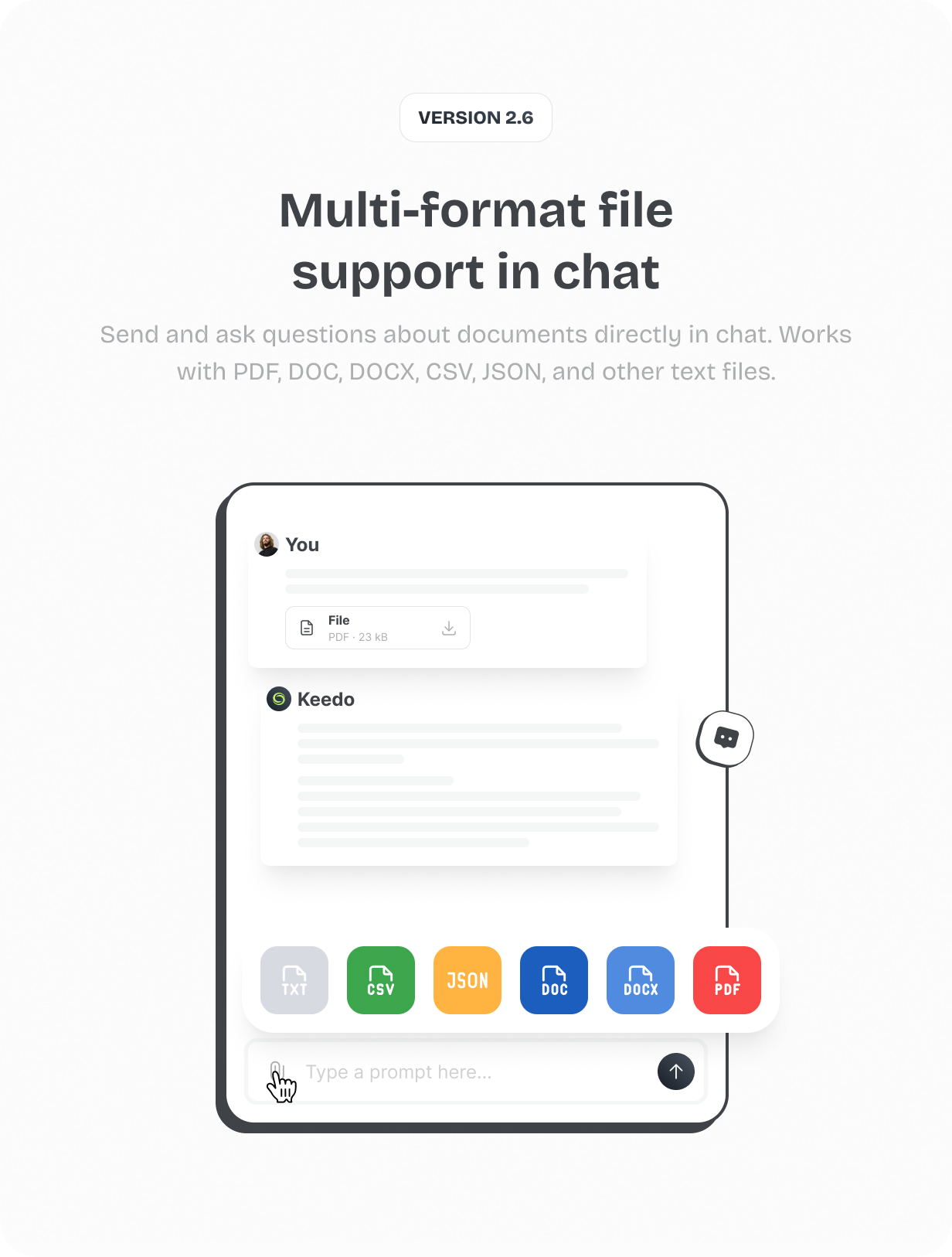 Multiformat file support in chat @heyaikeedo #aikeedo