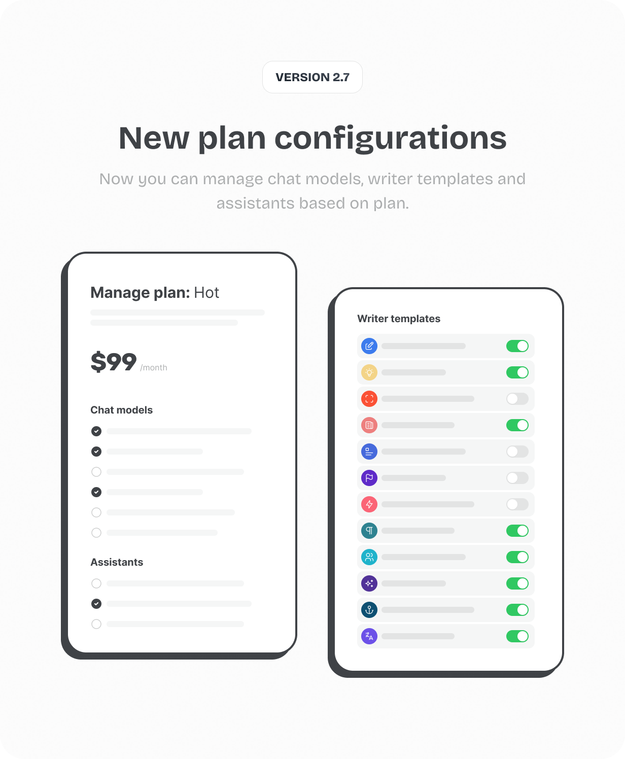 Plan configurations @heyaikeedo #aikeedo