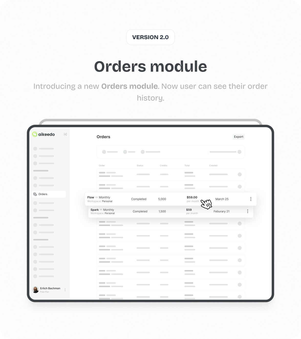 Order module @heyaikeedo #aikeedo